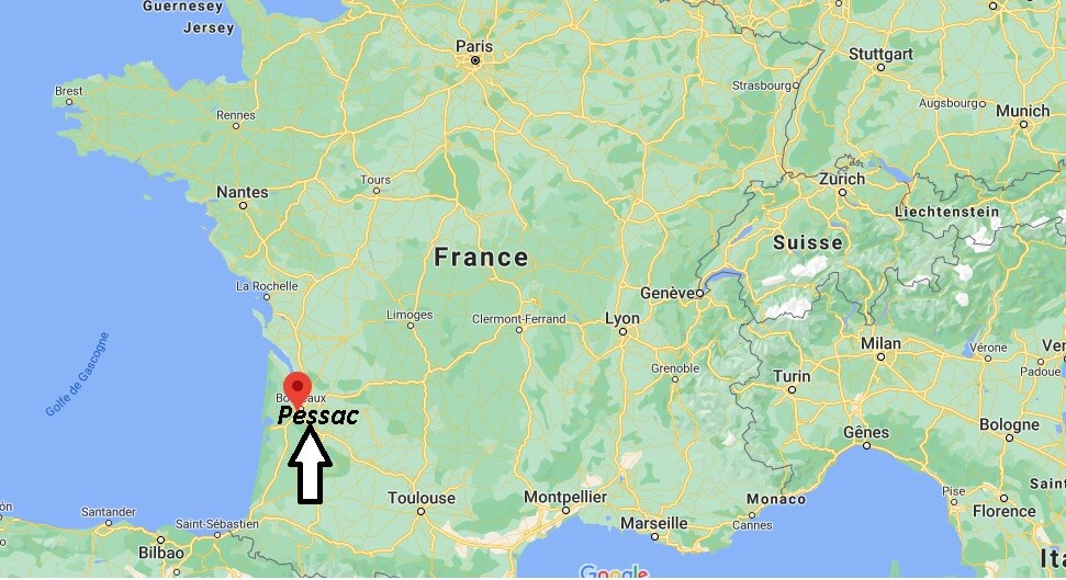 situation géographique de Pessac en France