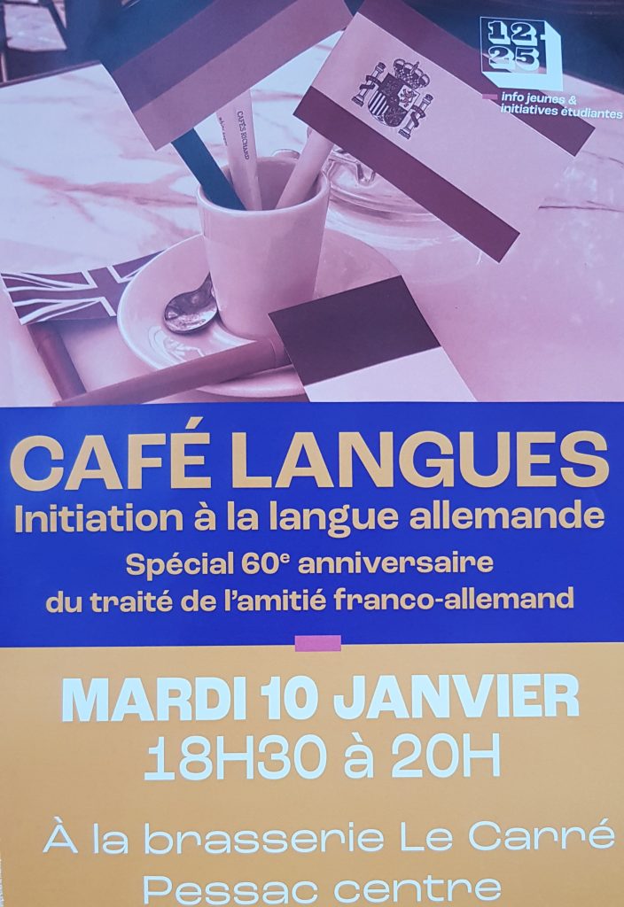 Affiche CAFE LANGUES Pessac du 10 janvier 2023